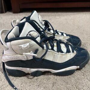 Jordan Kids Sneakers in White and Dark Blue